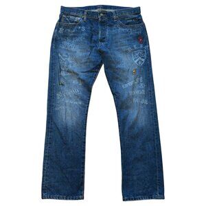 Polo Ralph Lauren 35x32 Varick Slim Straight NY Loyalty Stadium P-Wing RL Tigers